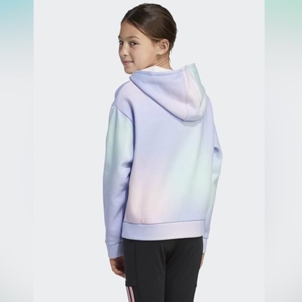 Adidas Girls XL (16) Purple Gradient Fleece‎ Hoodie - Picture 3 of 8